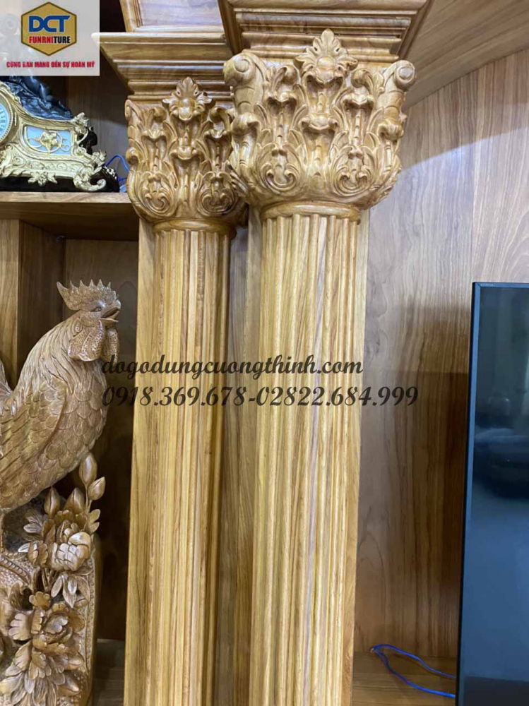 mẩu tủ tivi cổ điển cao cấp gỗ gõ đỏ sang trọng